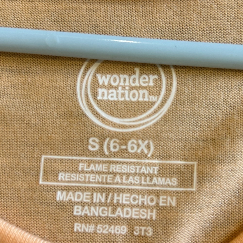 D16.04 Wonder Nation Girls Short Sleeve Sleep/Casual Top 6/6X - Picture 2 of 3